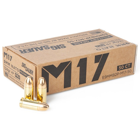 SIG AMMO 9MM+P 124GR ELI BALL FMJ 50/20 - Ammunition